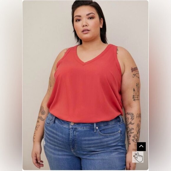 Torrid Challis Stitch Detail Tank in Baked Apple size 4X NEW NWT - Picture 2 of 9